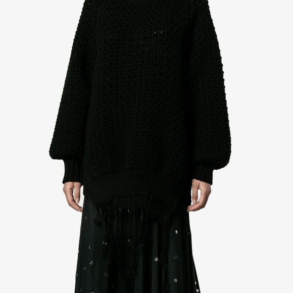 Simone Rocha Oversized Chunky Wool Knit Black Swea - Picture 4 of 7